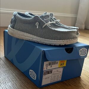 Hey Dude Wally Youth Sport Knit Loafers - Light Gray